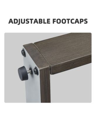 CubeEdge 2-Piece Wicker Outdoor Ottoman Patio Rattan Footrest Seat Steel Frame Foostool with Removable Olefin Cushions