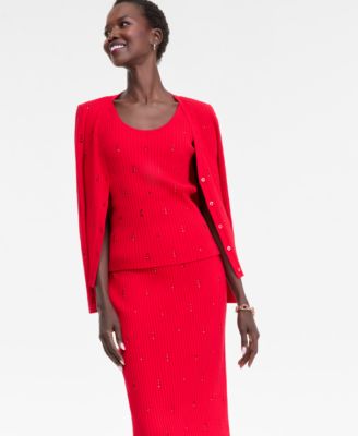 Women's Knit Cardigan Sweater, Sleeveless Tank & Skirt, Macy's Exclusive