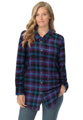 Plus Size Classic Flannel Shirt