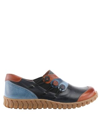 Neeta Colorblock Leather Slip-On Shoe with Removable Insole and Flexible Comfort Sole