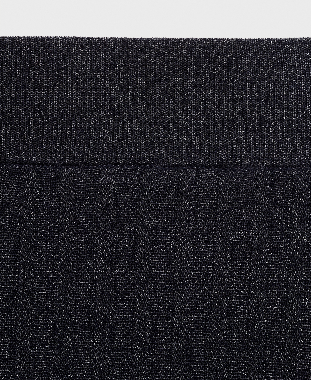 Mango Metallic Knit Pleated Skirt In Blue
