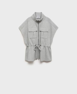 MANGO - Women's Adjustable Waistband Short-Sleeved Jacket