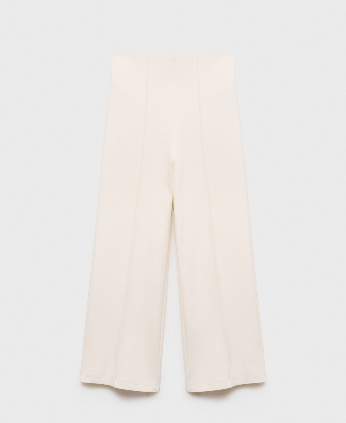 Mango Wide Leg Crop Pants In Neutral