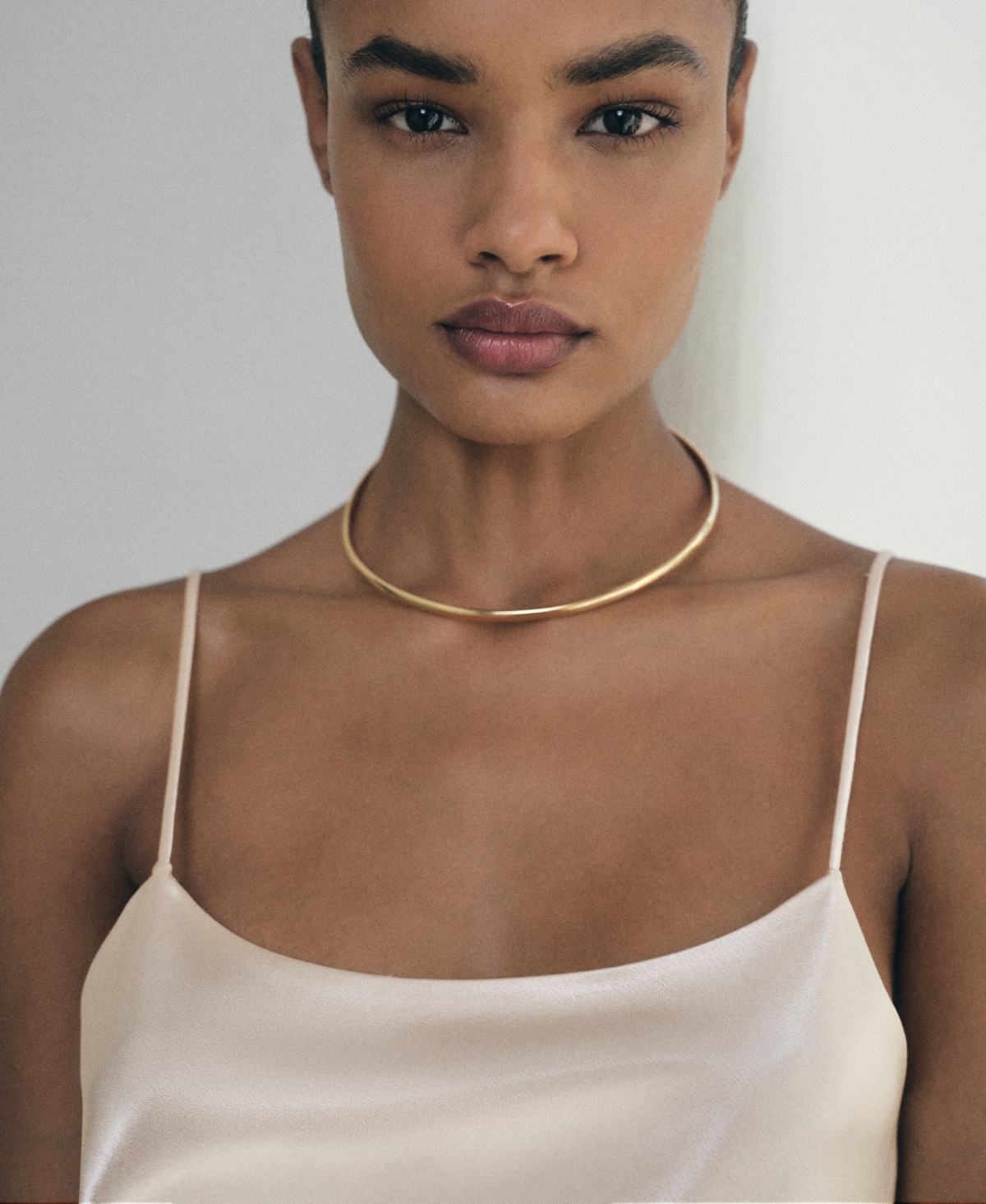 Mango Satin Camisole In Gold
