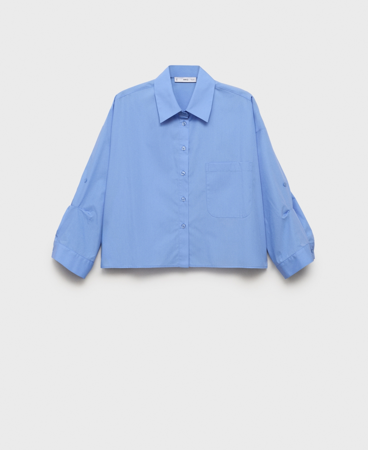 Mango Oversize Button-up Shirt In Blue