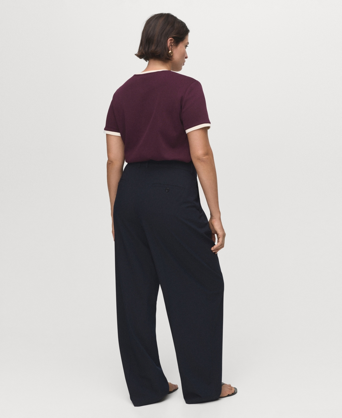 Mango Pleated Wide Leg Pants In Black