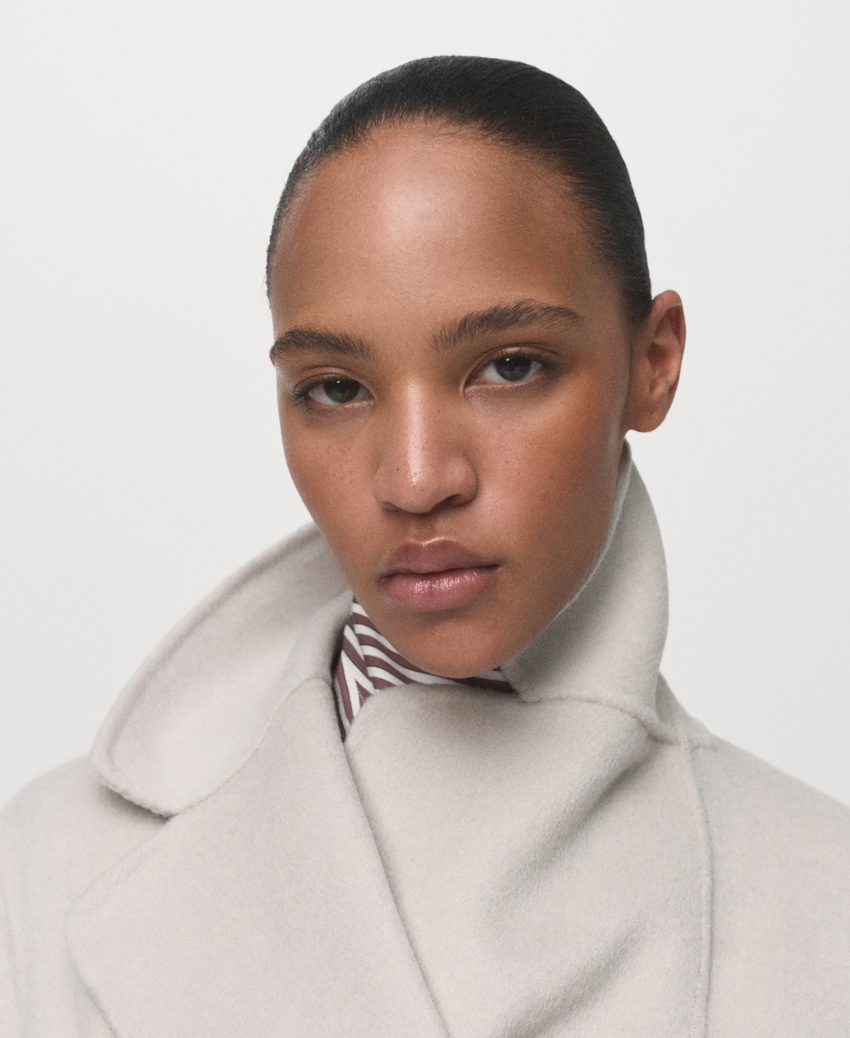 Mango Wool Blend Wrap Coat In Gray