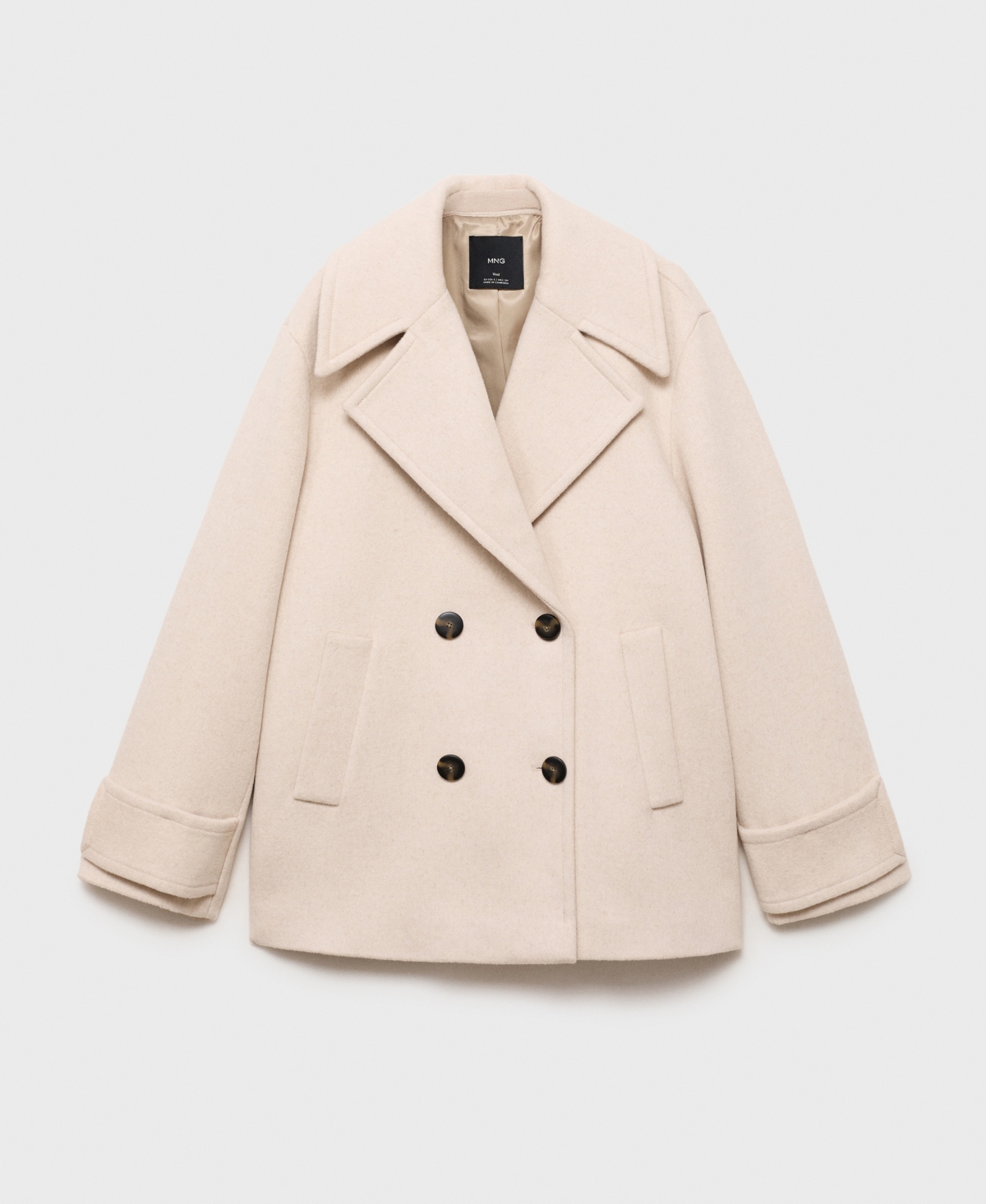 Mango Women's Double-breasted Wool Blend Coat In Neutral