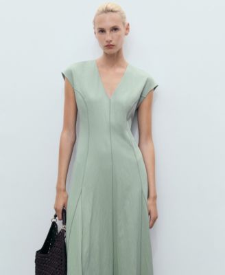 Women's Stitching Detail V-Neck Dress