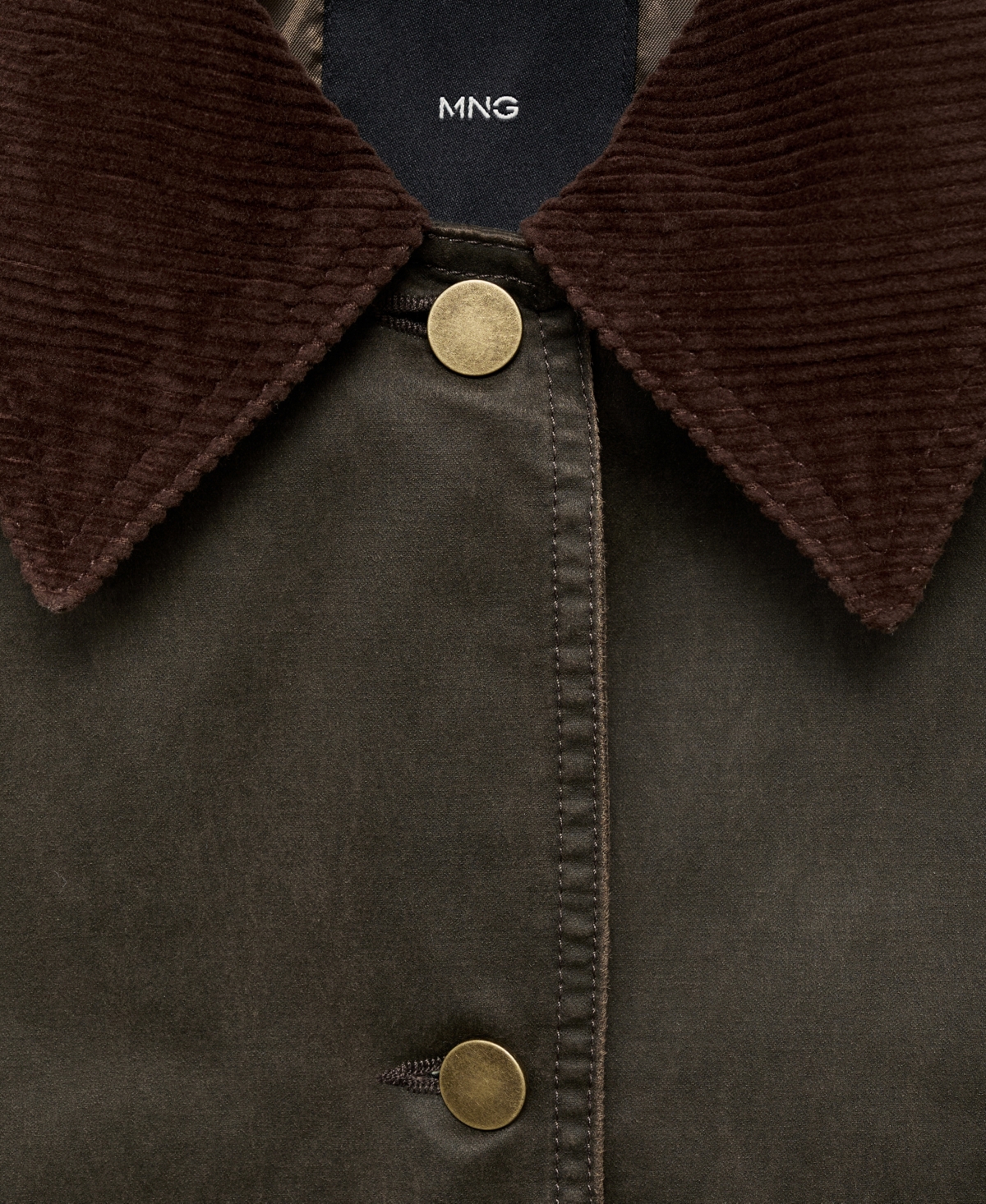 Mango Women's Corduroy Collar Denim Jacket In Brown