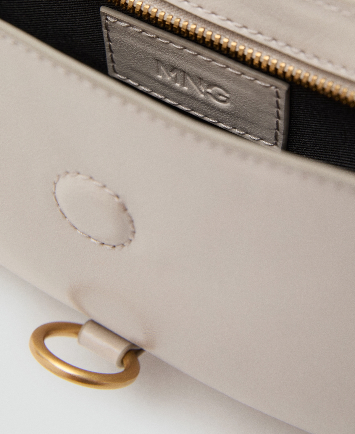 Mango Women's Hook Fastener Shoulder Bag In White