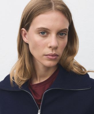 Women's Zip Collar Knitted Sweater