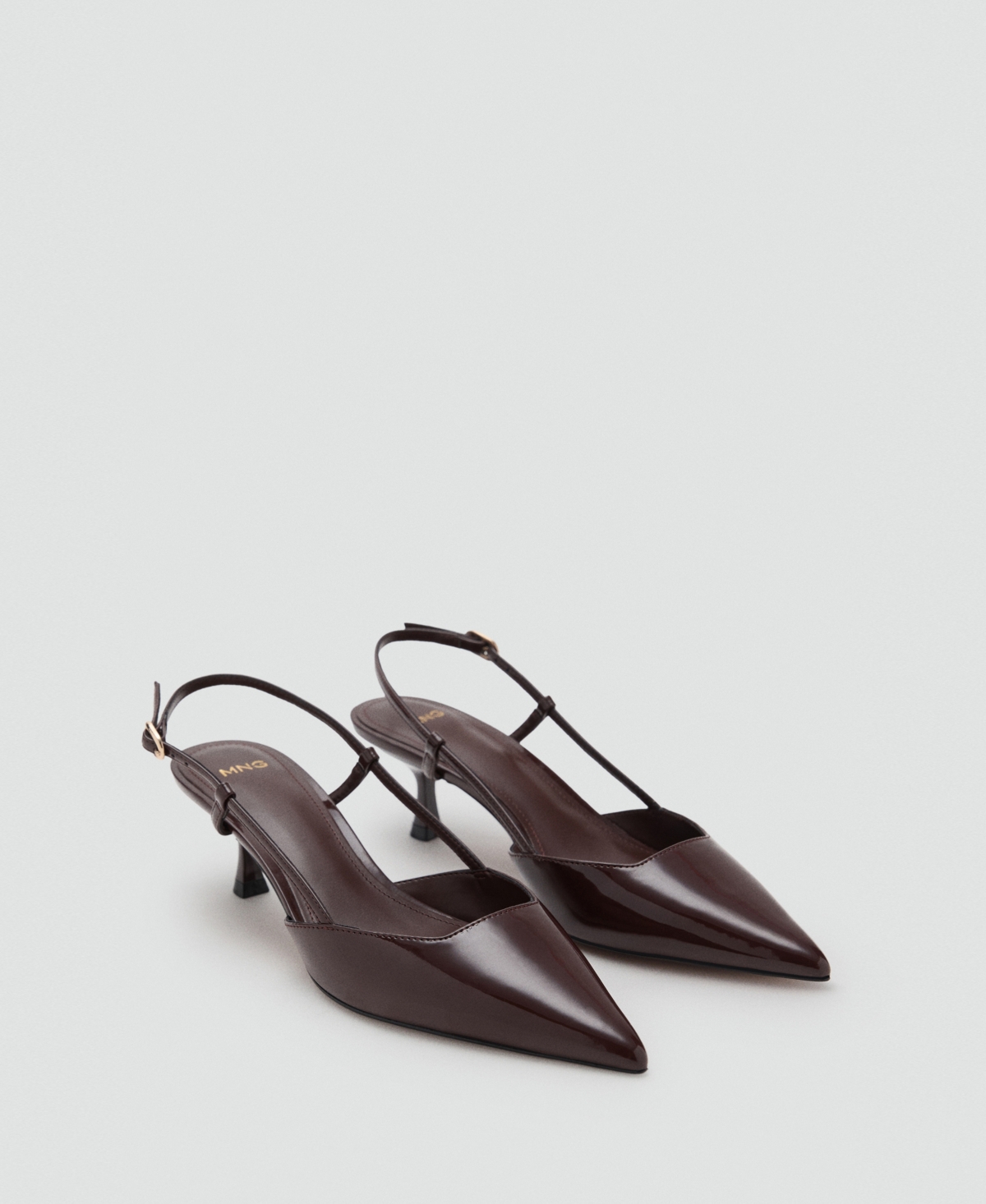 Mango Women's Kitten-Heel Patent Leather Shoes