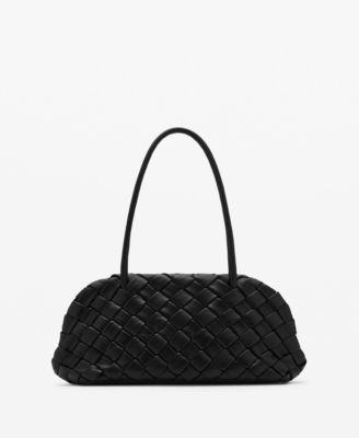 MANGO - Women's Braided Leather Shoulder Bag