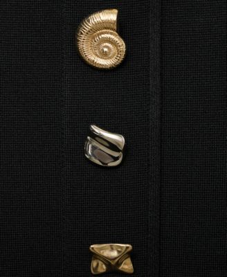 Women's Jewel Buttons Strapless Dress