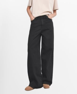 MANGO - Women's Wide Leg Mid-Rise Jeans