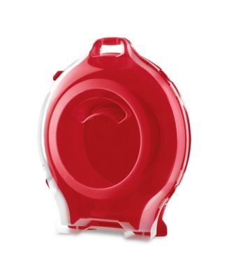 Clear Lid Nesting Storage Christmas Holiday Wreath Box, Red (4 Pack)