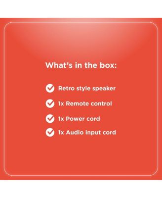 240W Retro Style Bluetooth 5.0 Speaker with FM Radio With Remote Control and Power Cord AUX, USB A, ARC Inputs 4001974