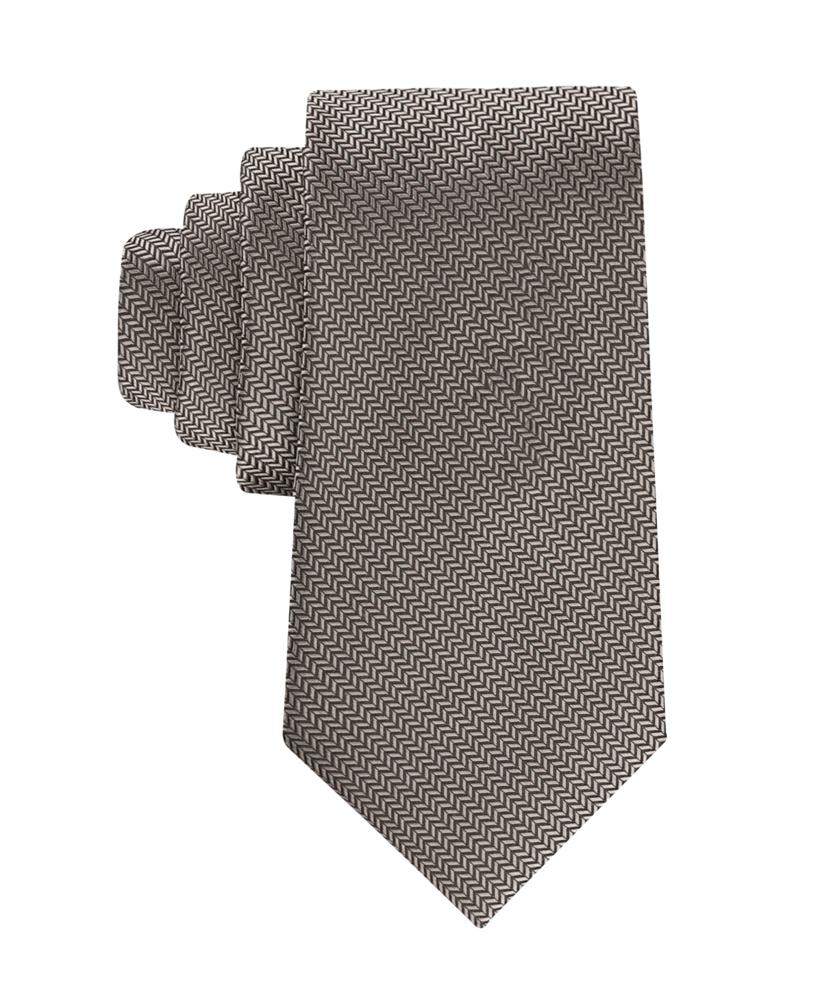 Calvin Klein Men's Mason Chevron Striped Tie In Brown