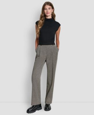Petite Double Pleat Trousers