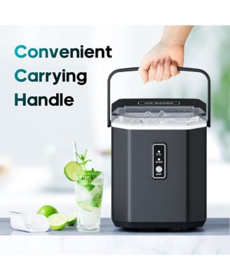 26lbs/24H Portable Countertop Self-Cleaning Ice Maker, 9 Bullet Cubes in 6 Mins with Handle