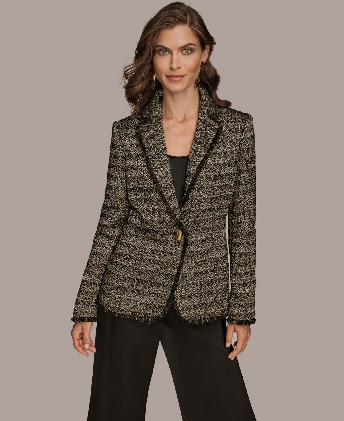 Donna Karan New York Women's Novelty One Button Jacket