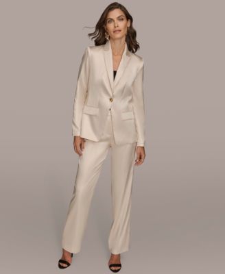 Women's Metallic One-Button Blazer
