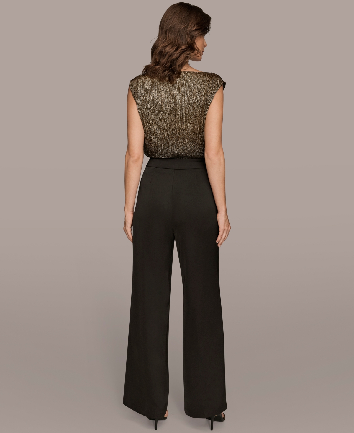 Donna Karan New York Women's Charmeuse High Rise Wide Leg Pants