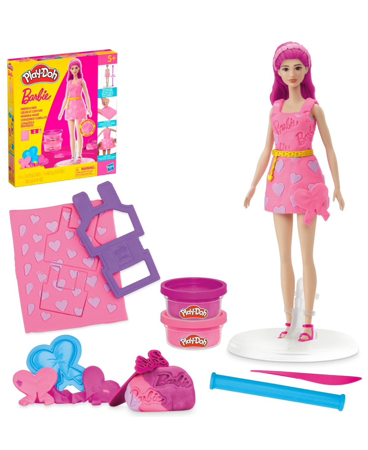 Play-doh Barbie Hearts And Hair Set In Multi