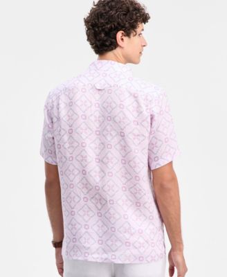 Men's Casa Regular-Fit Floral Button-Down Linen Shirt