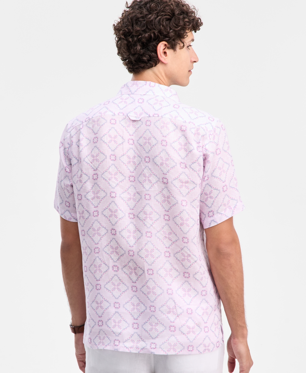 Club Room Men's Casa Regular-Fit Floral Button-Down Linen Shirt, Macy's Exclusive