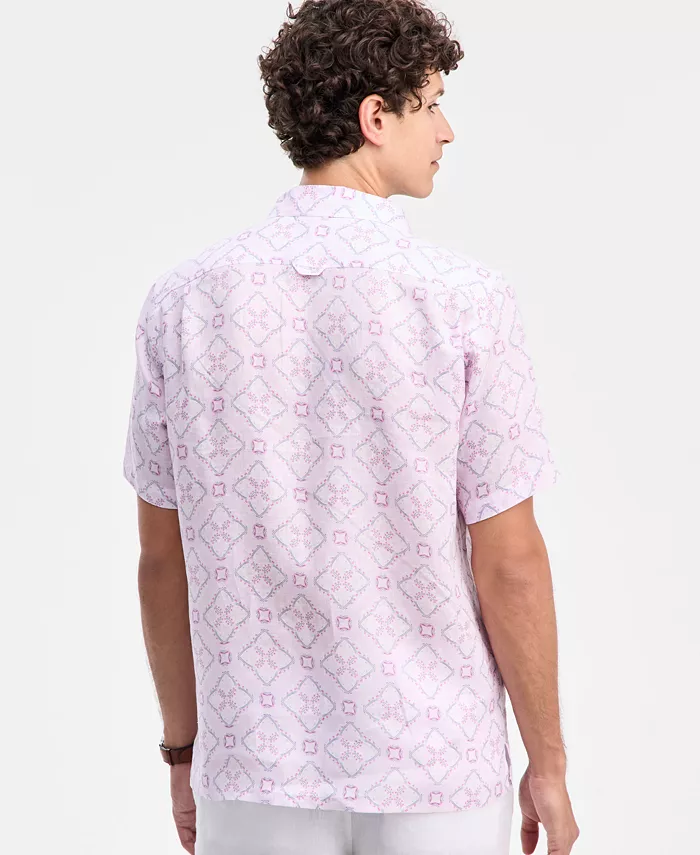 Men's Casa Regular-Fit Floral Button-Down Linen Shirt - thumbnail 8