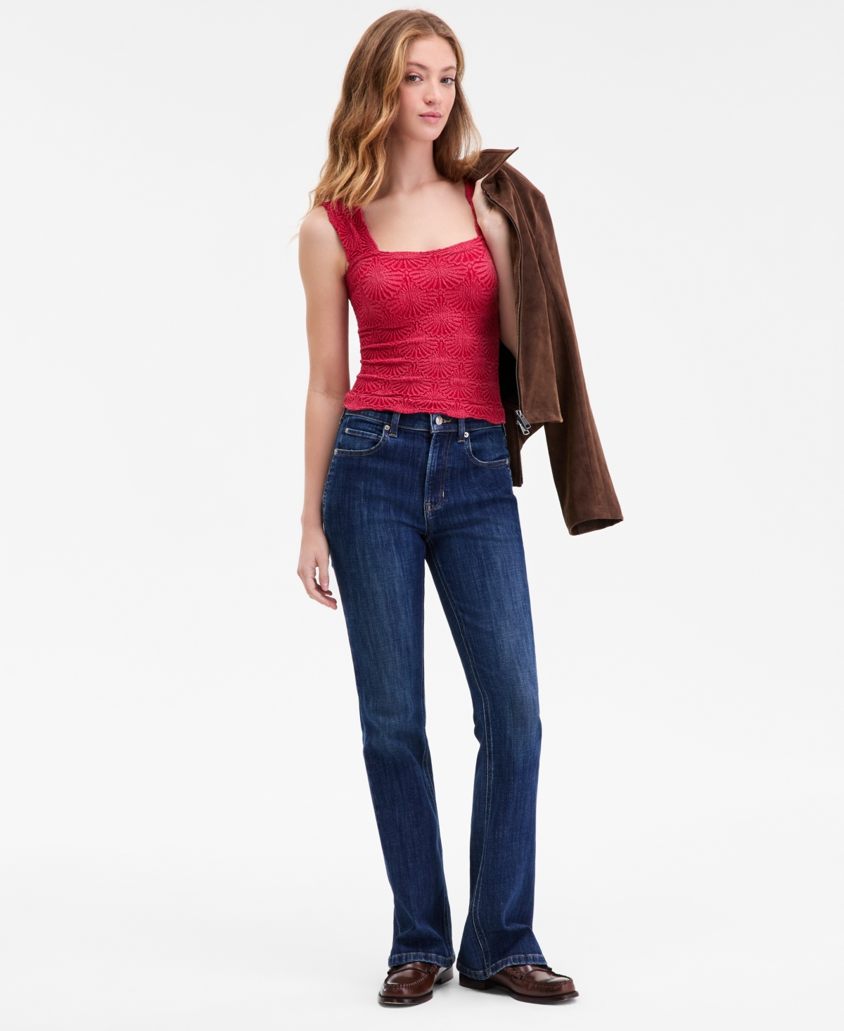 Free People Women's Double Knot High-Rise Straight-Leg Jeans