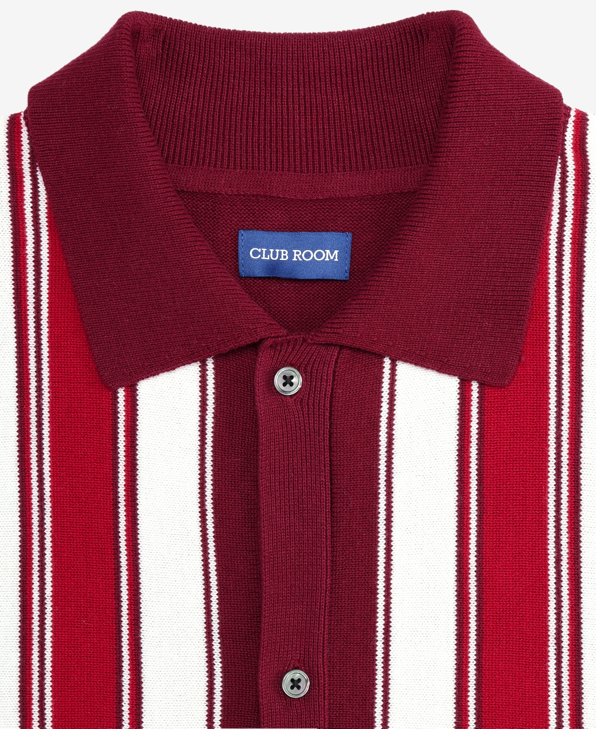 Club Room Men's Cotton Striped Button Polo Sweater, Macy's Exclusive