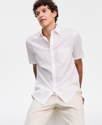 Club Room - Men's Textured Short-Sleeve Shirt