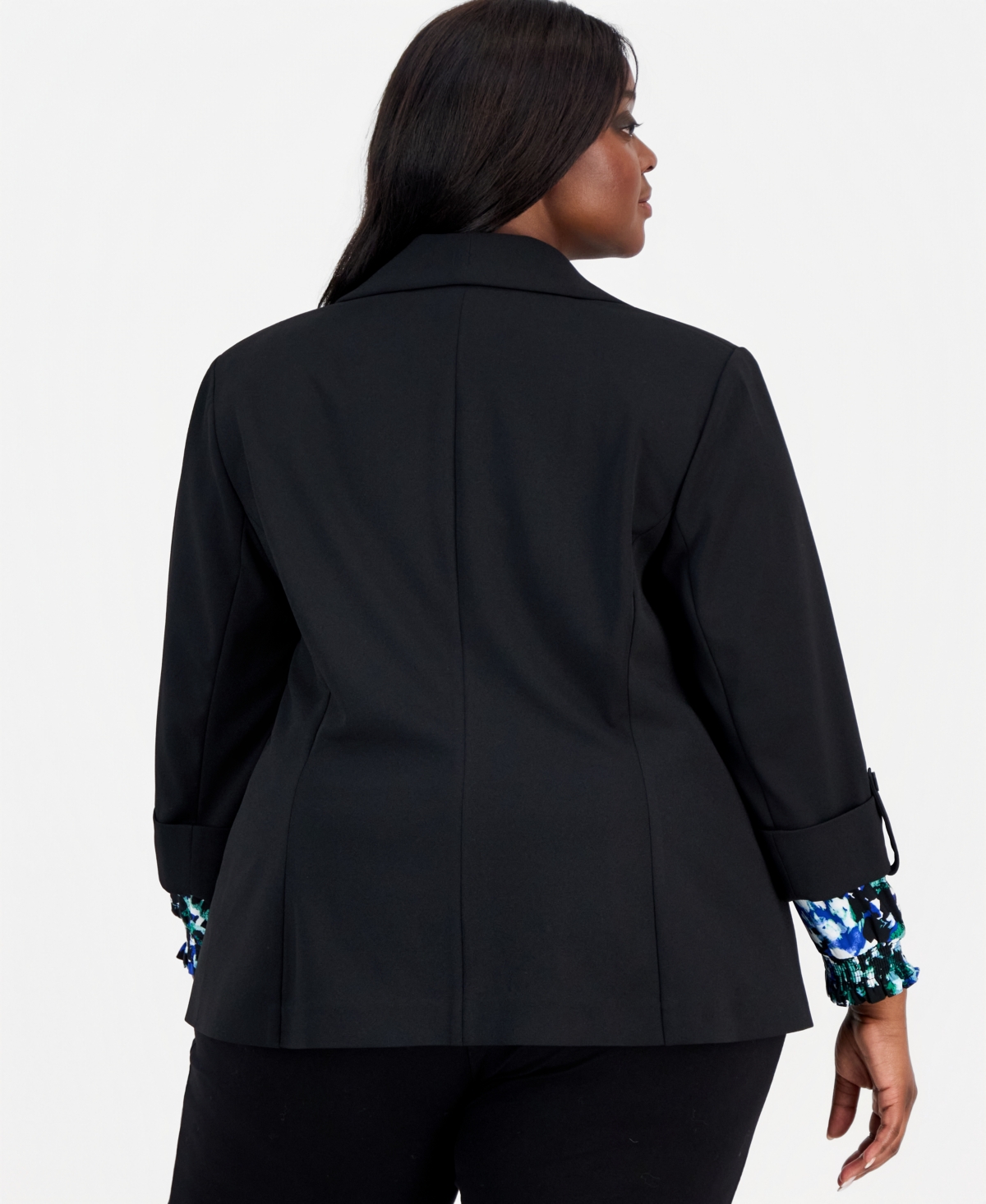 Ak Anne Klein Plus Shawl-Collar 3/4-Sleeve Blazer