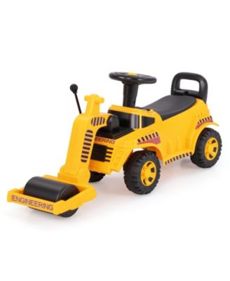Kids Ride on Road Roller w/ Adjustable Roller Engine Sound Under-Seat Storage