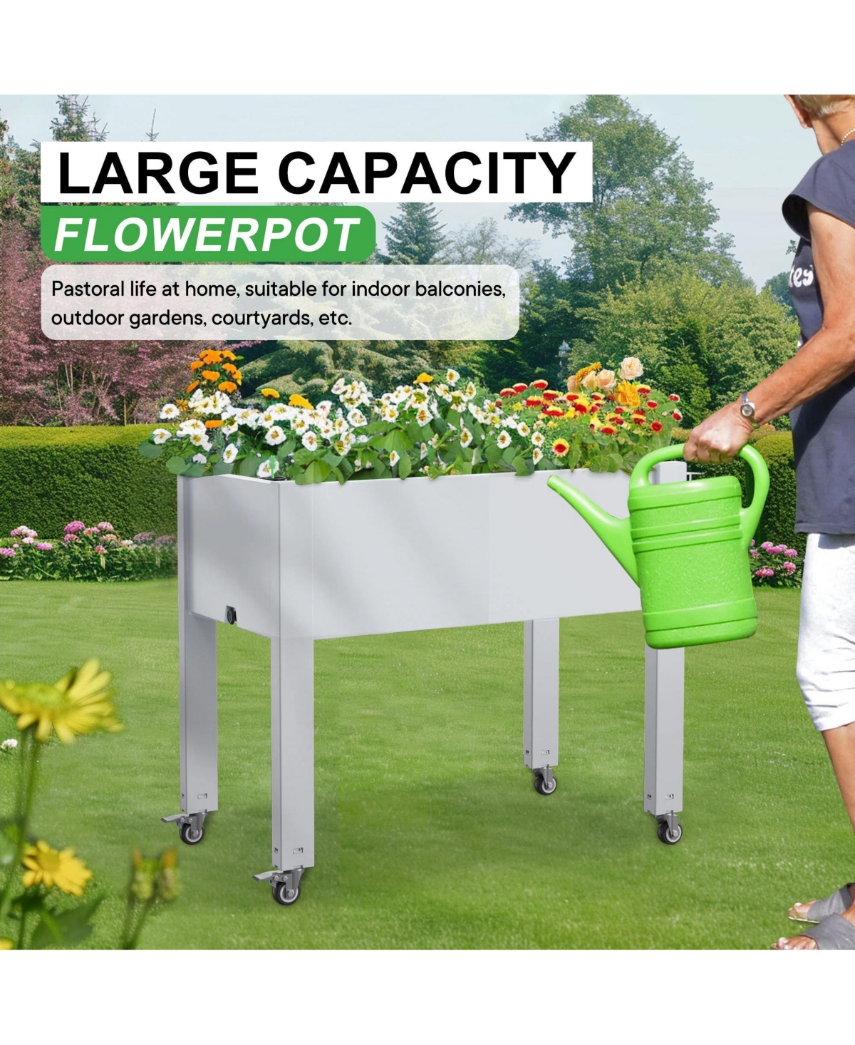 Chic Crate Srushti Raised Garden Bed with Wheels