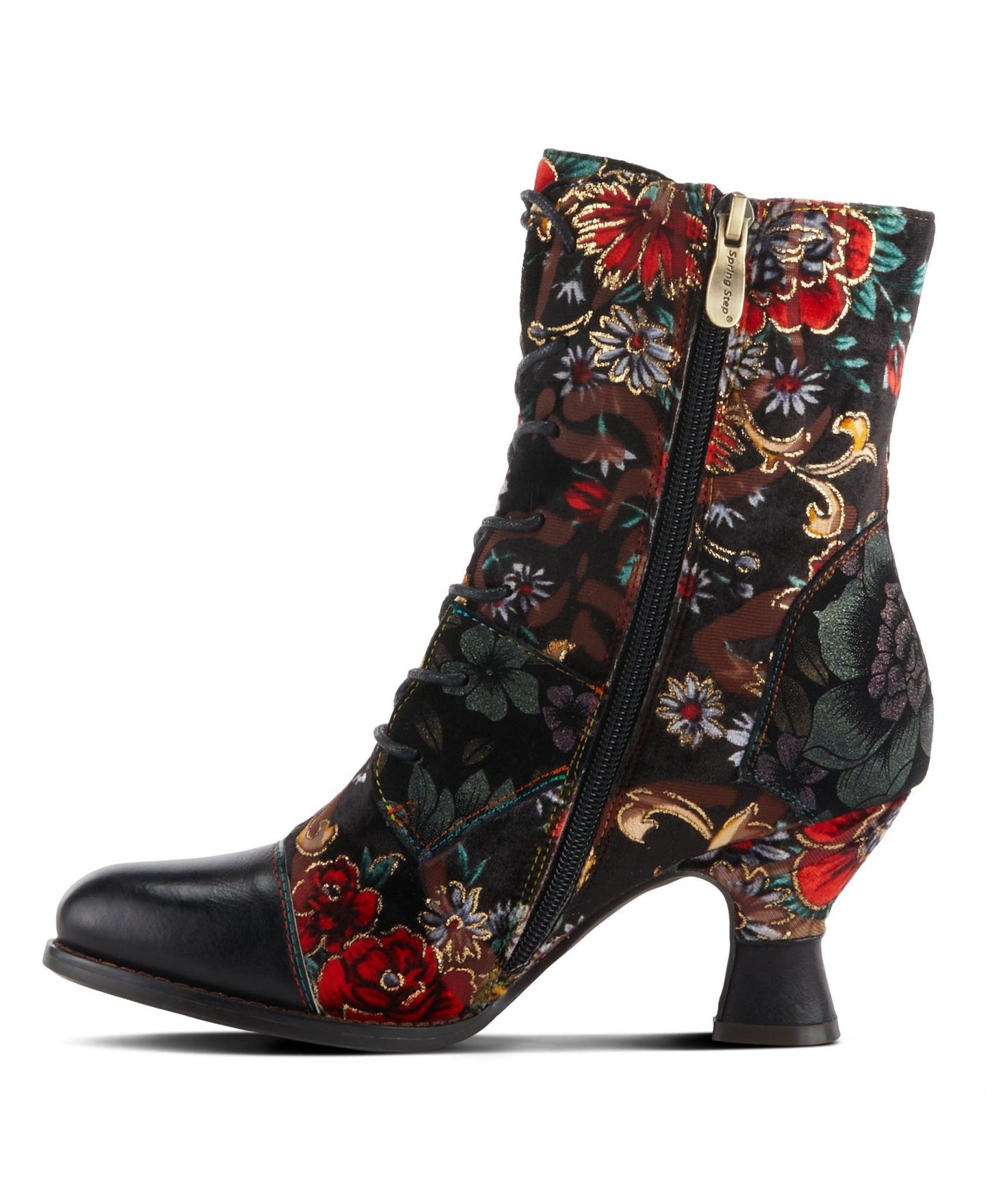 Женские ботинки L'Artiste Spring Step Roselia Mid Calf Boot with Side Zipper, цвет: Чёрный разноцветный — фото 2