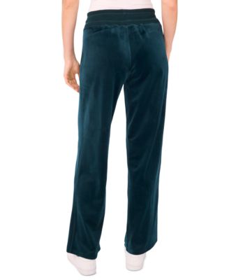 Women's Velour Drawstring-Waist Straight-Leg Pants