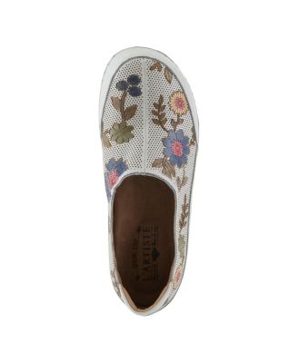 L’Artiste Women’s Libora-Delite Handpainted Leather Floral Slip-On Shoes with Removable Insole