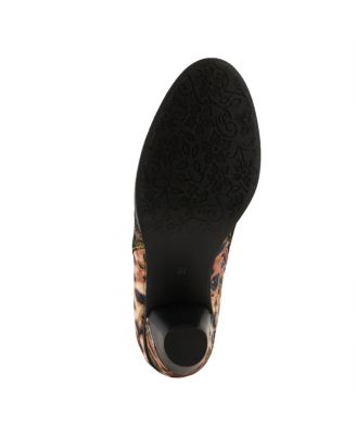 Women's Dessalynn Floral and Animal Print Suede Ankle Boots with Velvet Lining, Decorative Button, Side Zipper – Artistic Comfort Booties