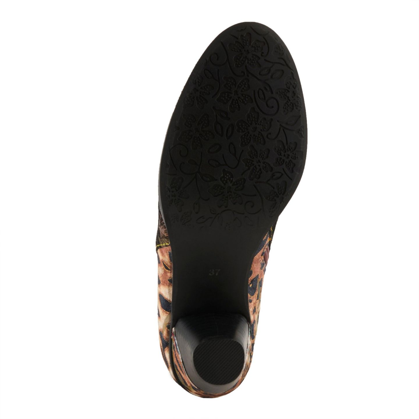 Женские ботинки L'Artiste Dessalynn Floral and Animal Print Suede Ankle Boots with Velvet Lining, Decorative Button, Side Zipper - Artistic Comfort Booties, цвет: Бронзовый разноцветный — фото 5