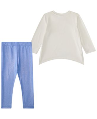 Baby Girls' Crew Neck Top and Elastic Waistband Pants, 2-Piece Set