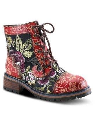 Spring Step Fantastic Bootie with Hand-Painted Leather Vamp