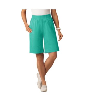 Plus Size Elastic-Waist Knit Short