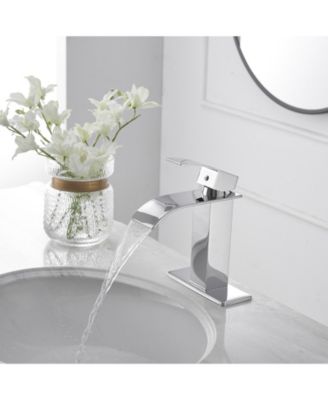 Waterfall Single Hole Single-Handle Low-Arc Bathroom Faucet