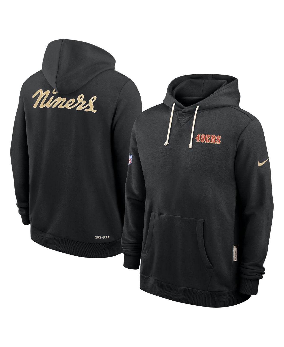 Мужская черная толстовка с капюшоном Nike San Francisco 49ers 2025 NFL Rivalries Sideline Dri-Fit