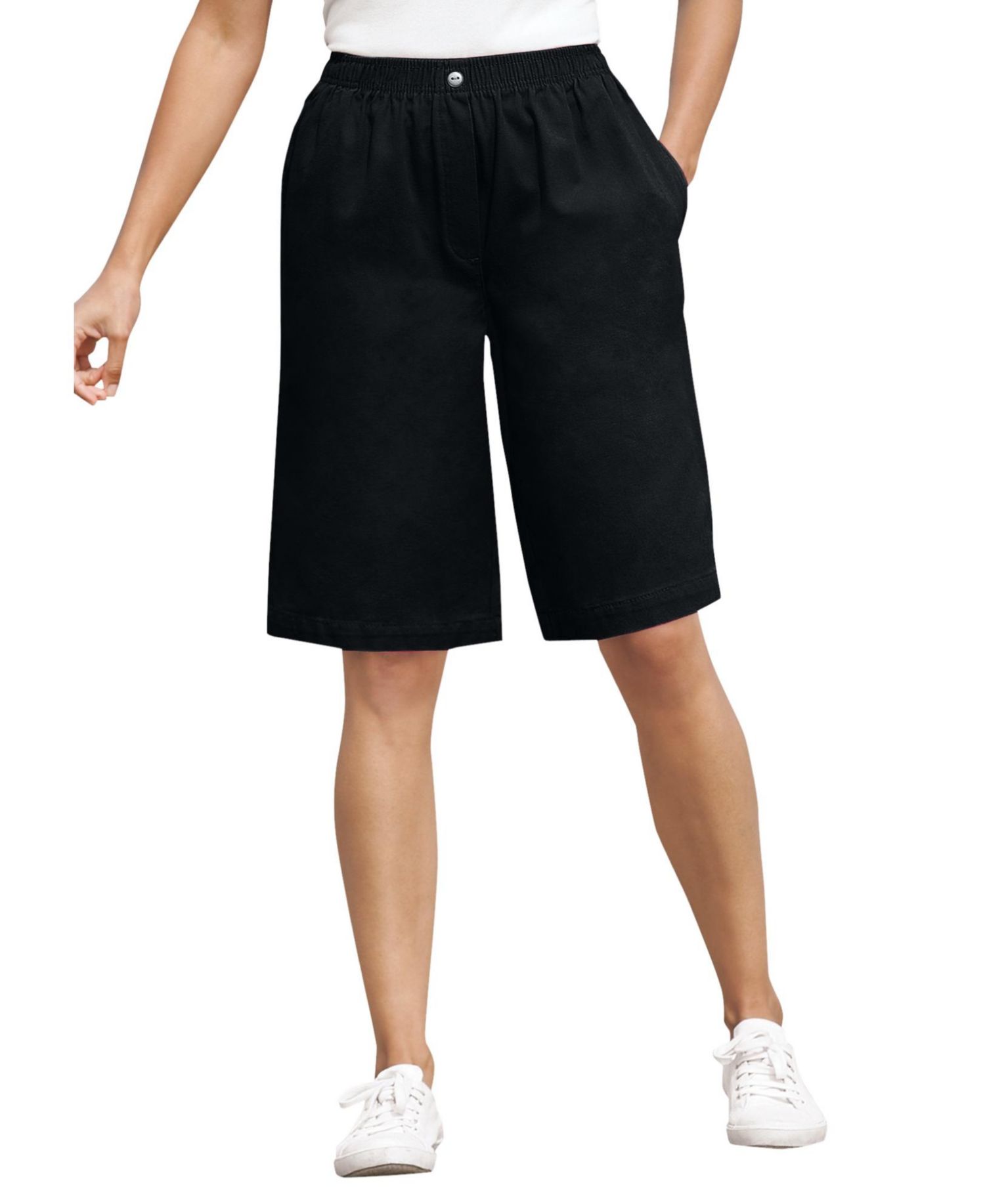 Women's Within 7-Day Elastic-Waist Pull-On Cotton Denim Shorts