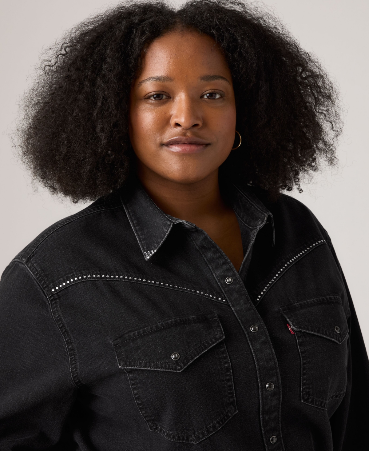 Levi's Plus Size Sawyer Western Pocket Detail Shirt In Black